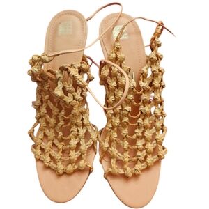 Brazilian Santa Lolla Peach tie-up heels size 9B